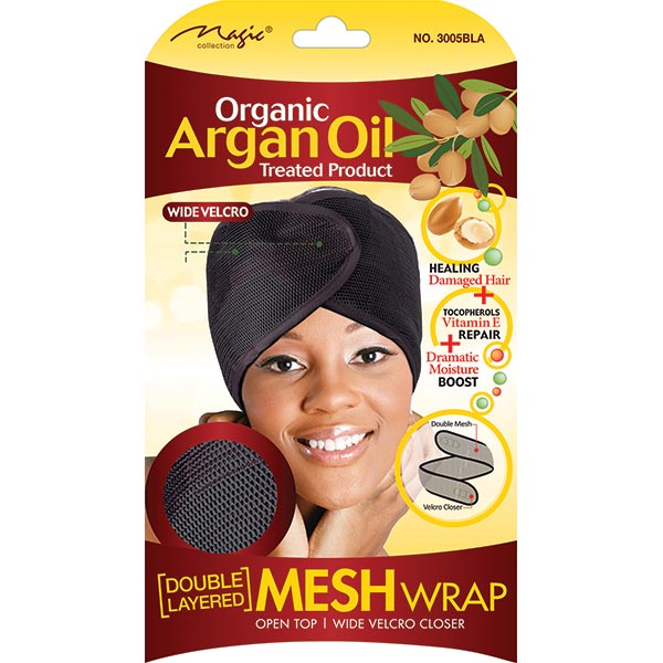 MAGIC COLLECTION - Argan Oil Infused Double Layered Mesh Wrap BLACK