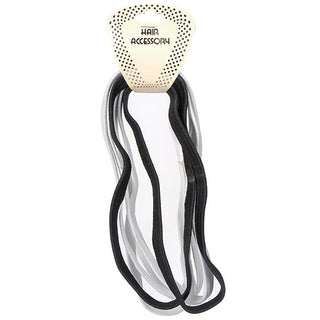 MAGIC COLLECTION - Hair Accessory Elastic Band 6PCs BLACK/WHITE #HEP919BW