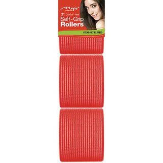 MAGIC COLLECTION - 3" Self-Grip Rollers 3PCs Jumbo RED