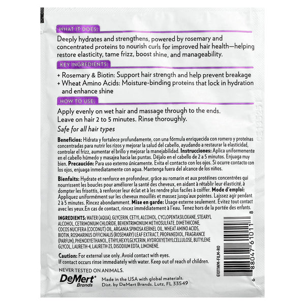 DeMert - Hi Pro Pac Curl Rosemary Strength & Moisture, Intense Protein Treatment