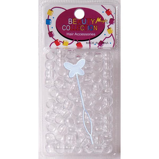 BEAUTY COLLECTION - Small Round Hair Bead 70PCs CRYSTAL