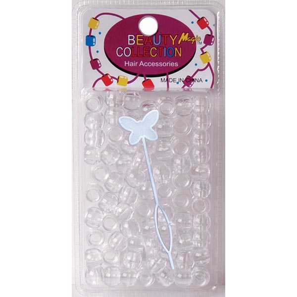BEAUTY COLLECTION - Small Round Hair Bead 70PCs CRYSTAL