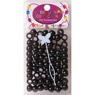 BEAUTY COLLECTION - Regular Round Bead Hair Bead 200PCs Black