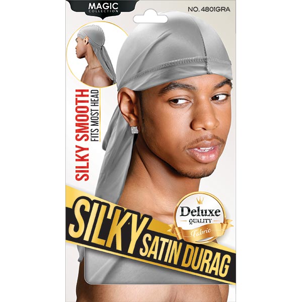 MAGIC COLLECTION - Deluxe Silky Satin Durag GRAY #4801GRA