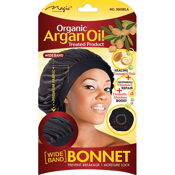 MAGIC COLLECTION - Argan Oil Infused Wide Band Bonnet BLACK