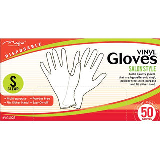 MAGIC COLLECTION - Vinyl Gloves Clear 50PCs SMALL