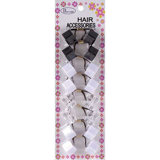 BLOSSOM - Regular Square Hair Knocker 8PCs BLA/CRY/WHI