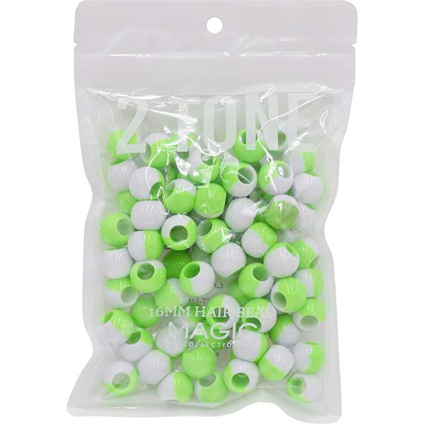 MAGIC COLLECTION - 16MM HAIR BEAD TWO TONE LIME