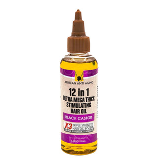 AFRICAN ANTI-AGING - 12-IN-1 ULTRA MEGA THICK STIMULATING HAIR OIL BLACK CASTOR