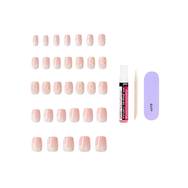 KISS - CORE DESIGN TREND SPRING GLUE-ON NAIL SHORT - HOPPY DAYS