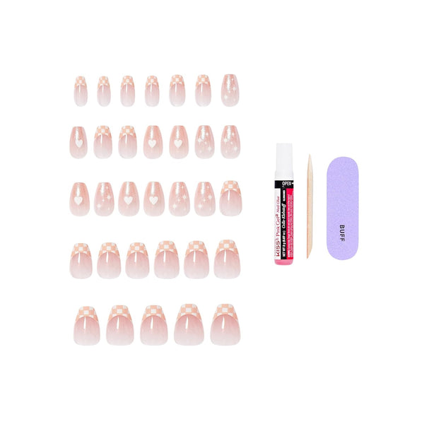 KISS - CORE DESIGN TREND SPRING GLUE-ON NAIL SHORT - CHEERS