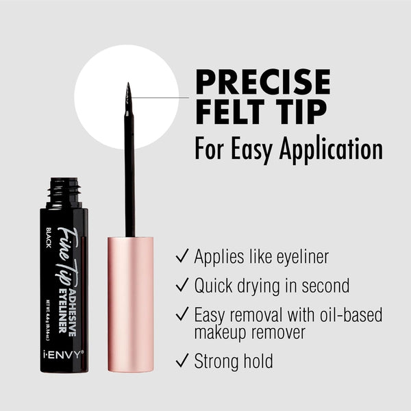 KISS - FINE TIP ADHESIVE EYELINER - BLACK