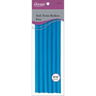ANNIE - Professional Soft Twist Rollers 9/16" 6 PCs BLUE