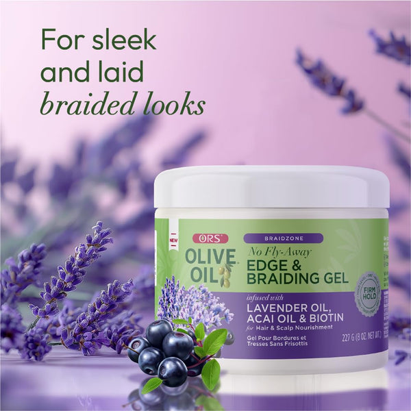 ORS - Olive Oil Braidzone Edge & Braiding Gel with Lavender, Acai & Biotin