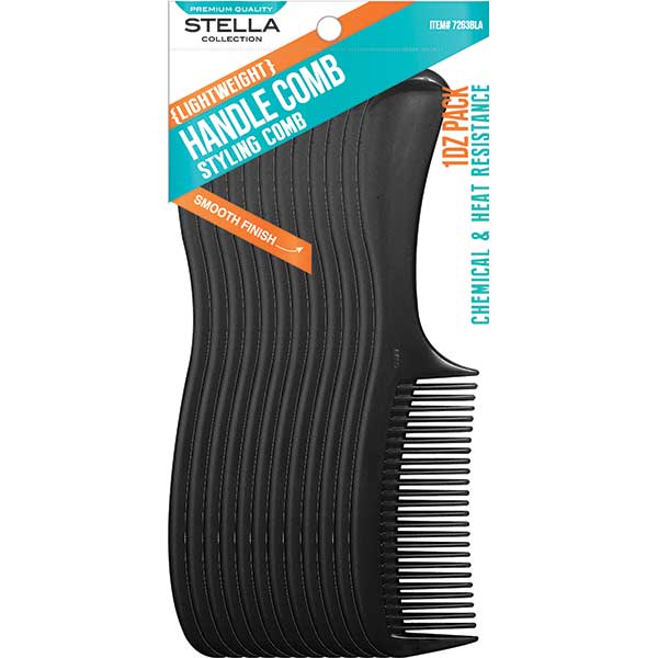 STELLA COLLECTION - Comb-Handle Come (Bulk) BLACK