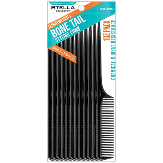 STELLA COLLECTION - Comb Bone Tail Comb (Bulk) Black