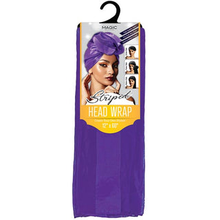 Buy purple MAGIC COLLECTION - Satin Scarf W/Stripe 12"X60"