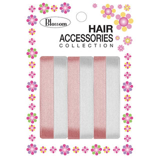 BLOSSOM - Hair Ribbons 6-Line WHITE/L.PINK 8mm