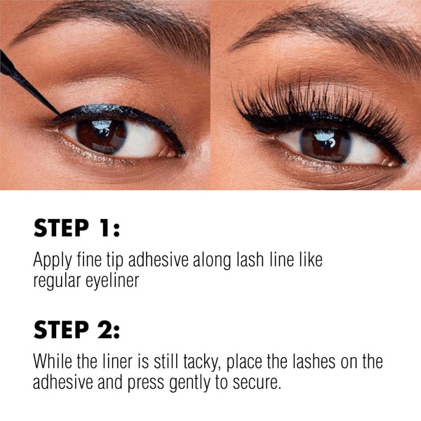 KISS - FINE TIP ADHESIVE EYELINER - BLACK