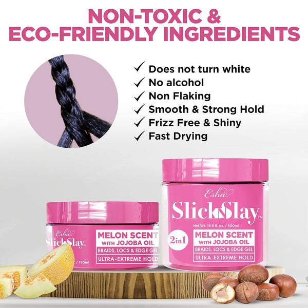 ESHA - Slick N Slay 2-IN-1 Braid & Edge Gel - COCOA & SHEA BUTTER