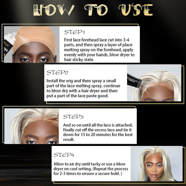 Melt Me Down Lace Spray | Best Glueless Hold on Your Lace Wig