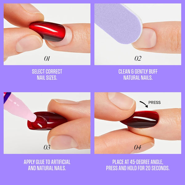 KISS - CORE DESIGN TREND SPRING GLUE-ON NAIL MEDIUM - CHASING SUNSHINE