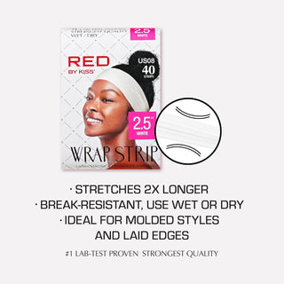 KISS - RED WRAP STRIPS WHITE 2.5' 40 PCS (1 Strip)