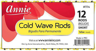 ANNIE - Professional Cold Wave Rods 12PCs LONG YELLOW #1108