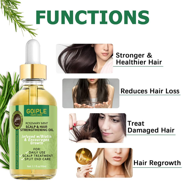 GOIPLE - Organic Rosemary Mint Scalp, Hair Strengthening Oil