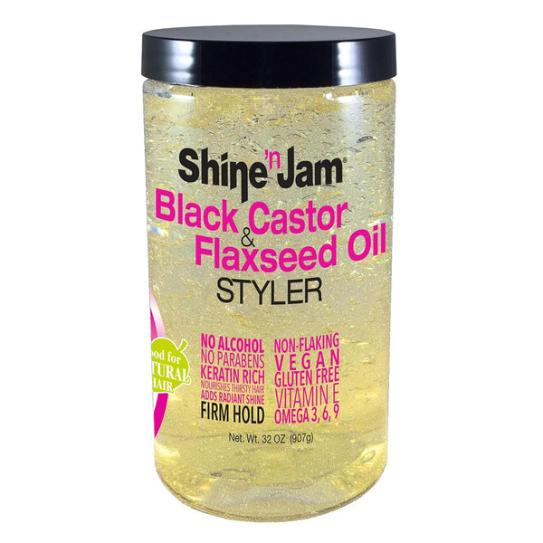 AMPRO - Shine 'N Jam Black Castor Flaxseed Oil Styler Gel