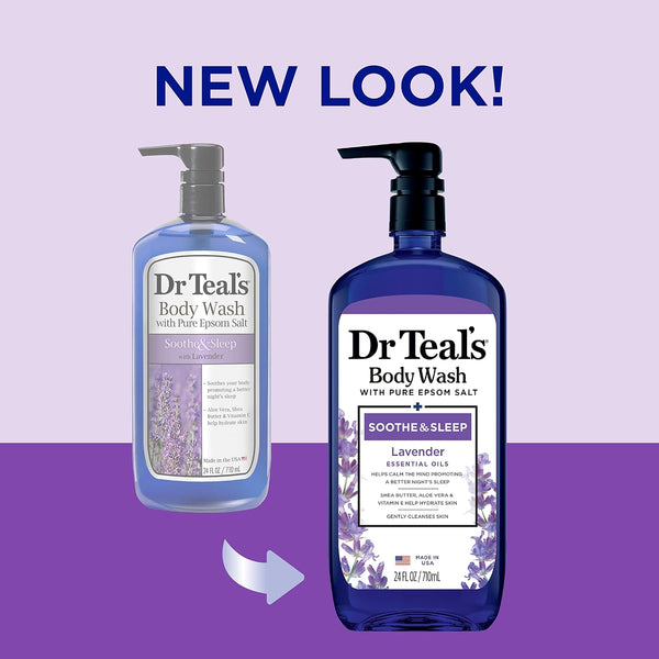 DR. TEALS - Body Wash W/ Pure Epsom Salt Soothing & Sleep Lavender Essential Oils