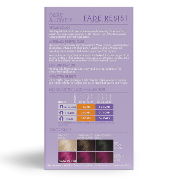 SoftSheen Carson - Dark & Lovely Fade Resist Permanent Hair Dye Kit #522 (POPPIN PINK)