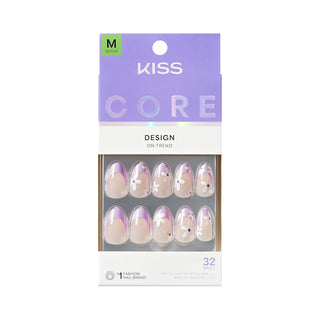 KISS - CORE DESIGN TREND SPRING GLUE-ON NAIL MEDIUM - CHASING SUNSHINE
