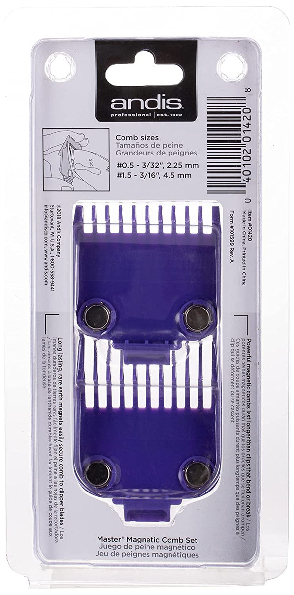 ANDIS - Master Magnetic Comb Set 0.5 & 1.5 Model #01420