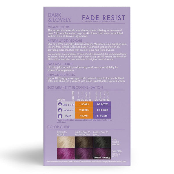 SoftSheen Carson - Dark & Lovely Fade Resist Permanent Hair Dye Kit #421 (VIRTUAL VIOLET)