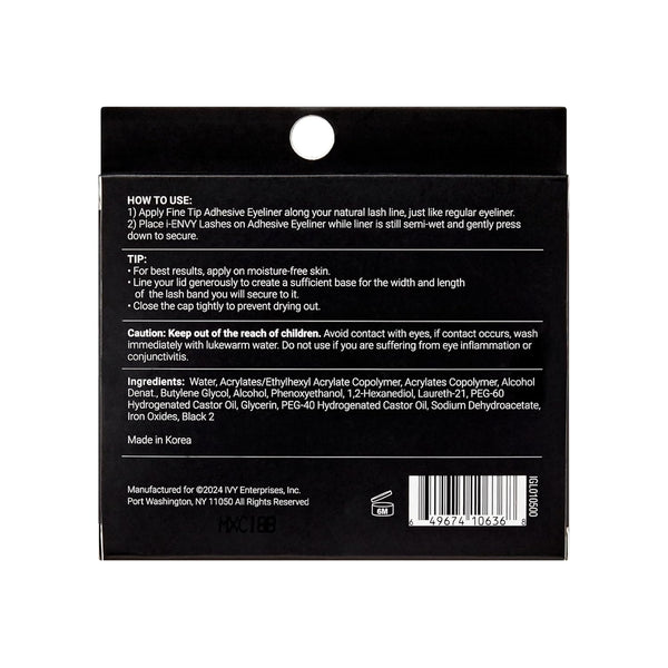 KISS - FINE TIP ADHESIVE EYELINER - BLACK
