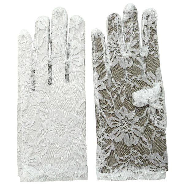 MAGIC COLLECTION - Lace Gloves Children WHITE