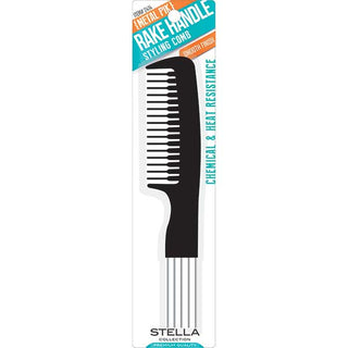 STELLA COLLECTION - Comb Rake Handle Comb W/ Metal Pik