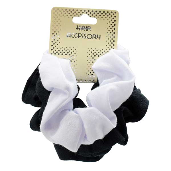 MAGIC COLLECTION - Hair Accessory Scrunch Cotton BLACK/WHITE