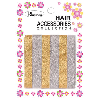 BLOSSOM - Hair Ribbons 6-Line GOLD/SILVER 8mm