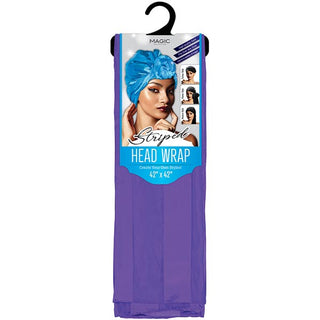 Buy purple MAGIC COLLECTION - Striped Head Wrap 42"X42"