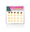 JOY JEWELRY - Gold Nose Stud L-Pin CLOVER 1 PIECE (LGC)