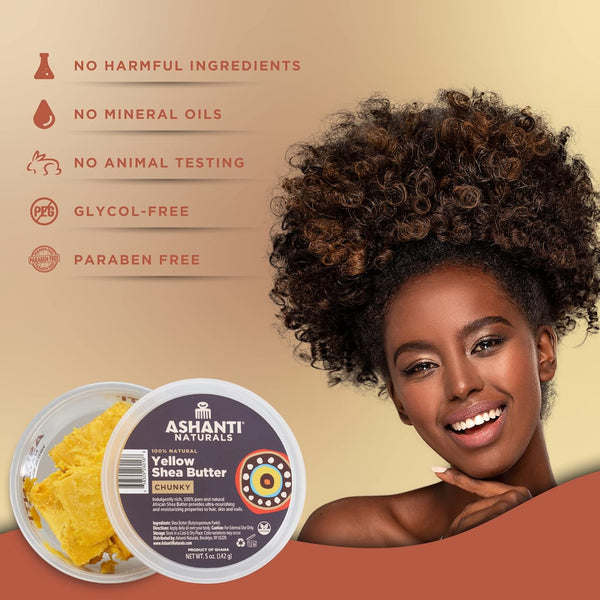 ASHANTI - Naturals 100% Yellow Shea Butter CHUNKY