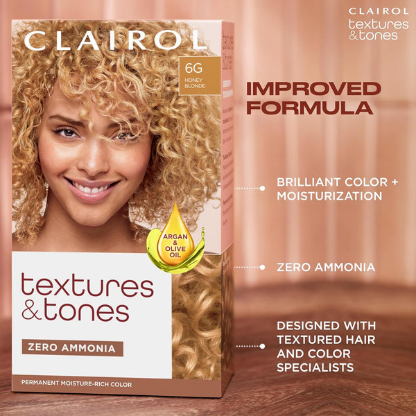 CLAIROL - Texture & Tones Permanent Hair Dye 6G HONEY BLONDE