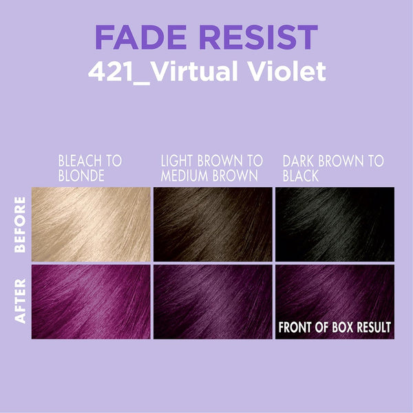 SoftSheen Carson - Dark & Lovely Fade Resist Permanent Hair Dye Kit #421 (VIRTUAL VIOLET)