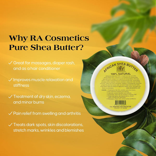 RA COSMETICS - 100% Natural African Shea Butter (SMOOTH)