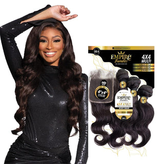 SENSATIONNEL - EMPIRE 10A BUNDLES 4X4 CLOSURE MULTI PACK BODY WAVE (HUMAN)