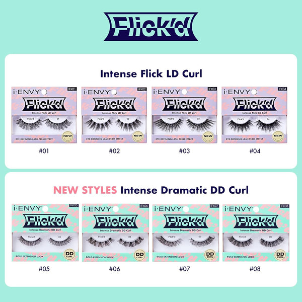KISS - False Lashes Flick'd D-Curl Strip Lashes IFK05