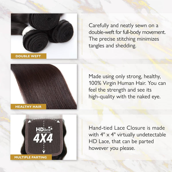SENSATIONNEL - EMPIRE 10A BUNDLES 4X4 CLOSURE MULTI PACK BODY WAVE (HUMAN)