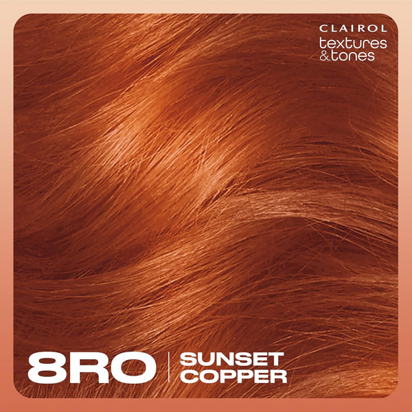 CLAIROL - Texture & Tones Permanent Hair Dye 8RO SUNSET COPPER